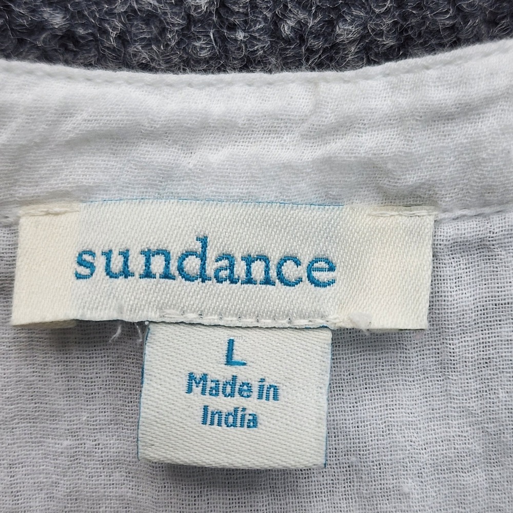 Sundance Women Cotton Gauze Boho Coastal Tiered Cottagecore Tunic Top Size L - Picture 7 of 10